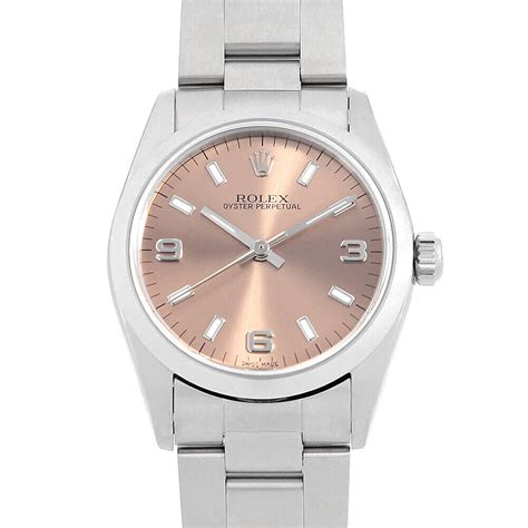 Rolex Oyster perpetual 77080 pink 369 white bar KNumber 